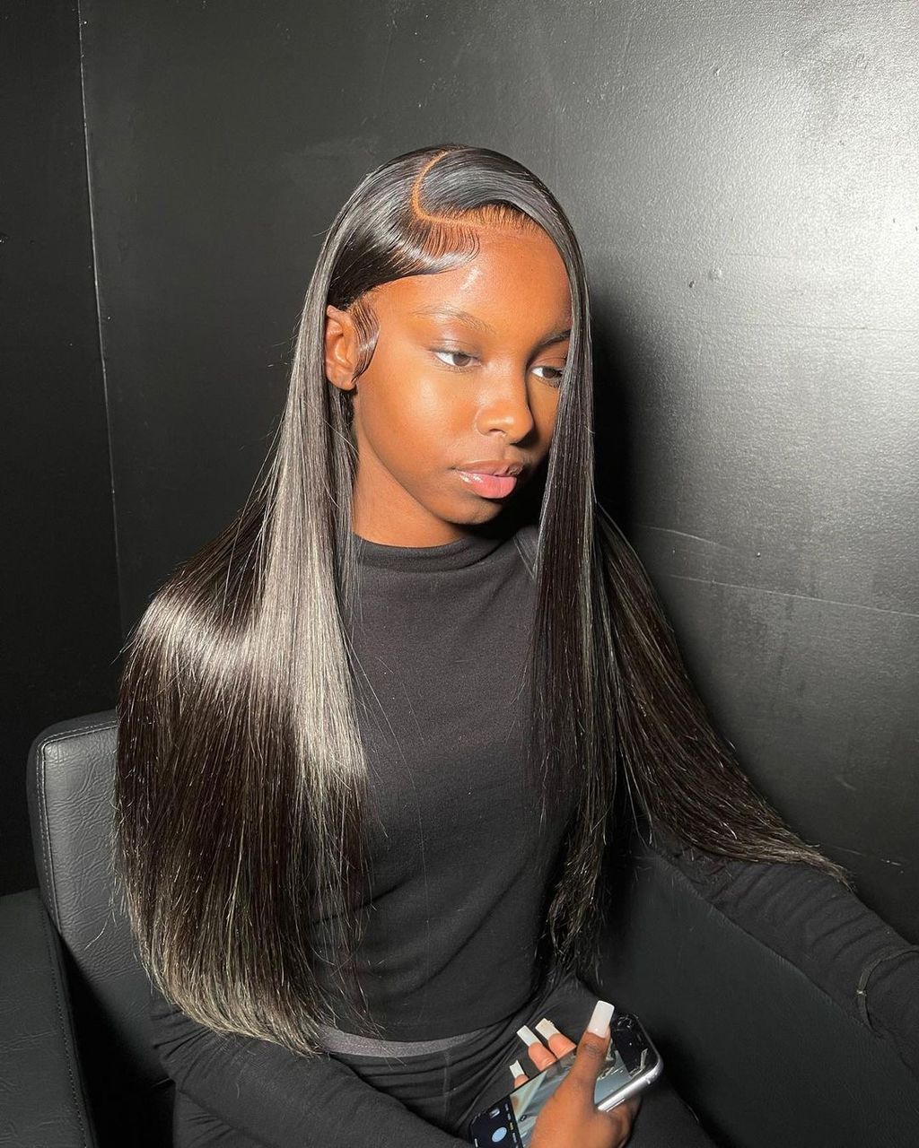 Straight wig hair installation